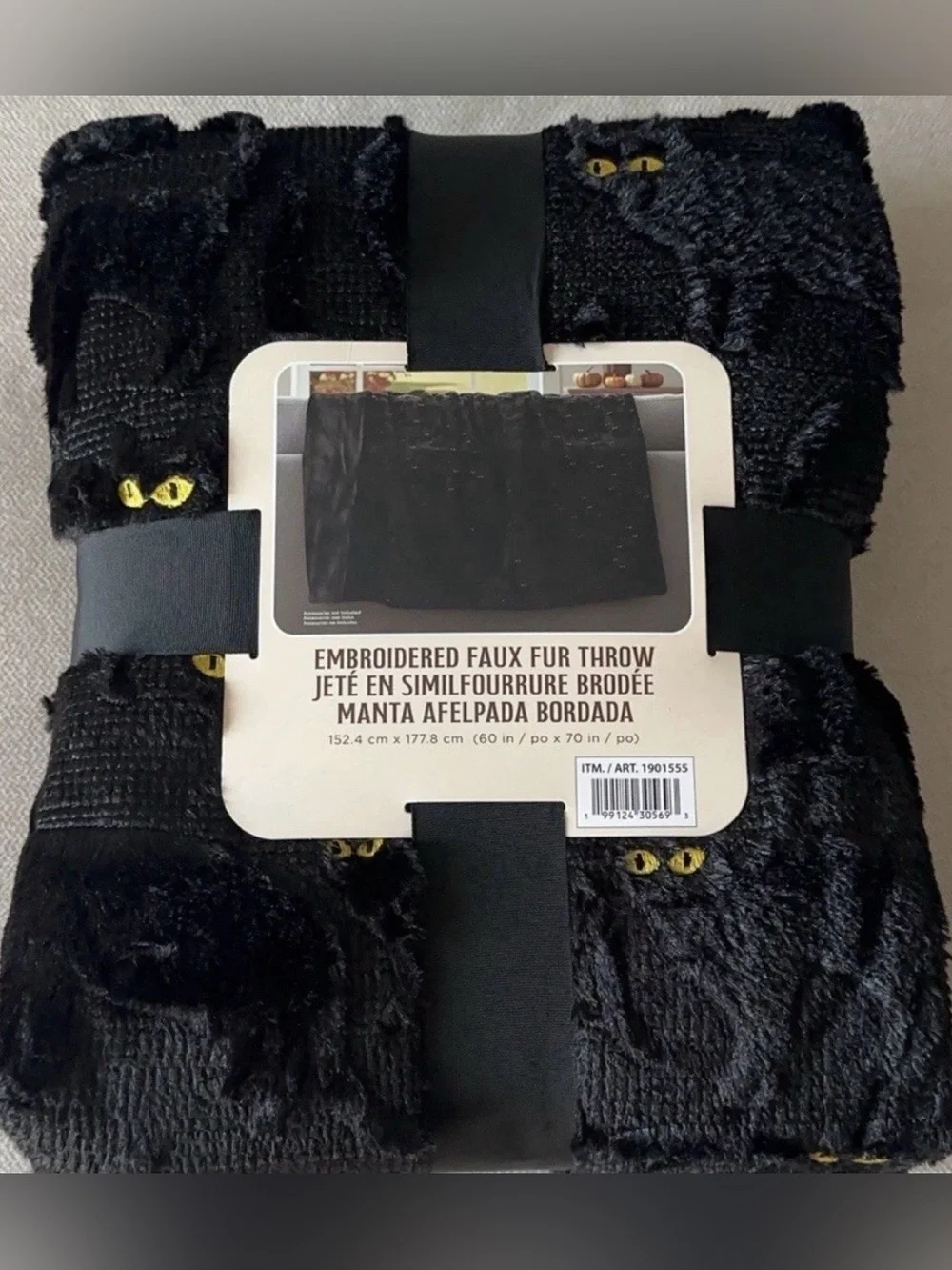 NWT SAME DAY SHIP! VIRAL TIK TOK COSTCO FAUX FUR HALLOWEEN FALL THROW BLACK CAT